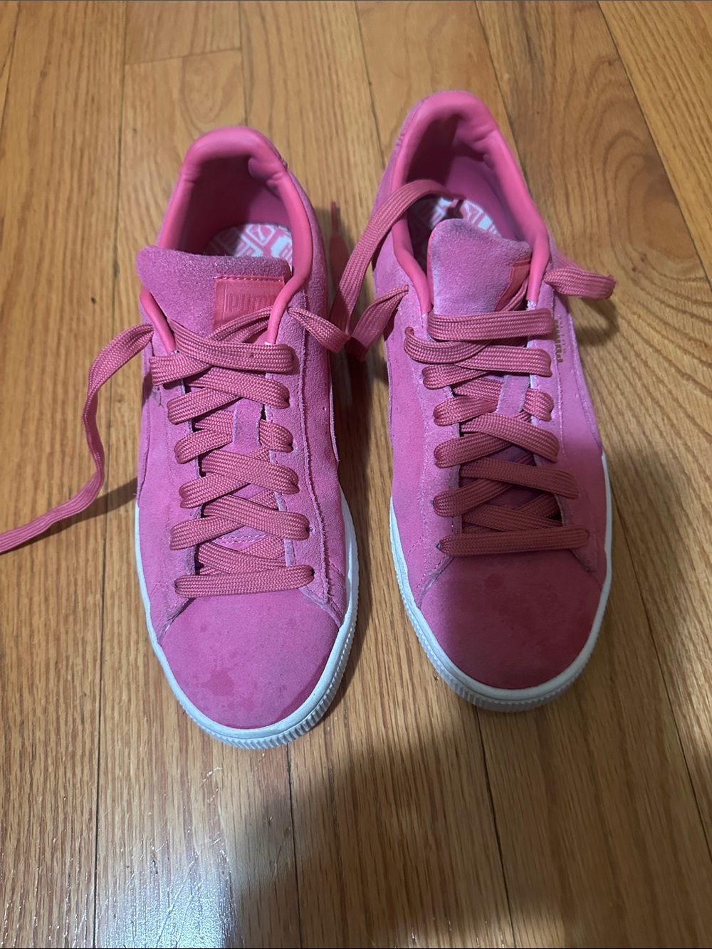 Puma Women's Pink Suede Low-Top Sneakers